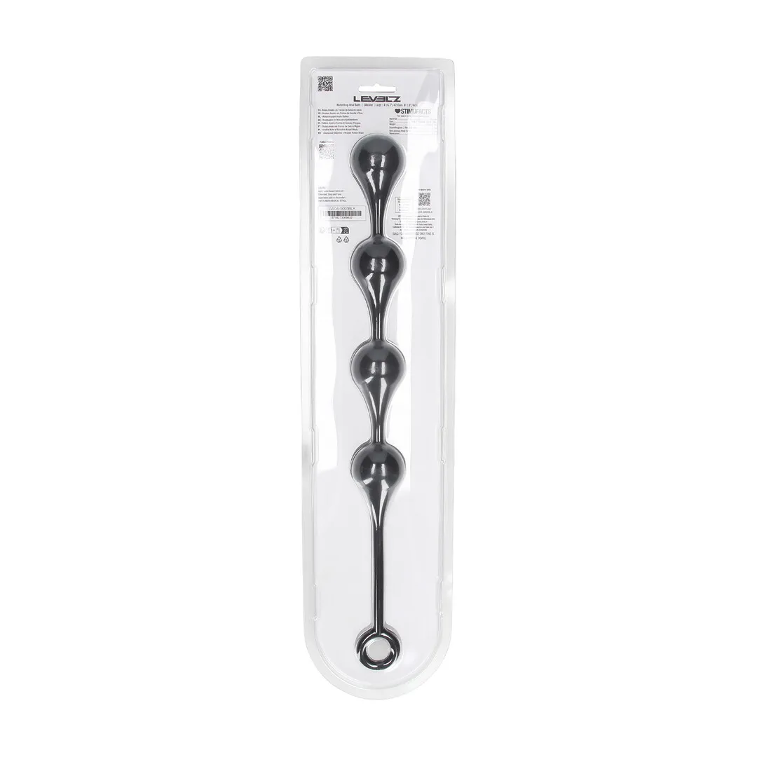 Waterdrop Siliconen Anale Ballen - L - 40mm - Zwart