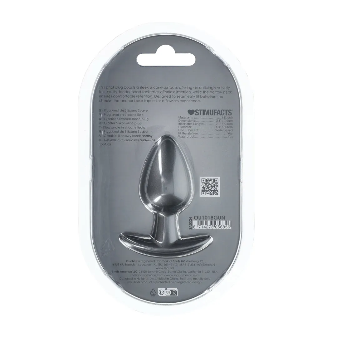 Zachte Siliconen Anale Plug - Medium - 3,1 / 7,9 cm - Gunmetal