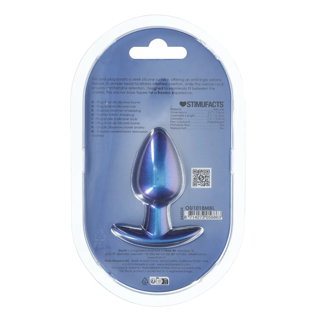 Geleidelijke Silicone Anale Plug - Medium - 3.1 / 7,9 cm - Metallic Blauw