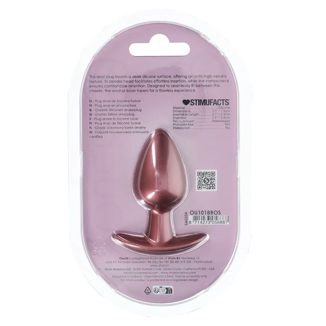 Zachte Siliconen Anale Plug - Medium - 3,1 / 7,9 cm - Roségoud