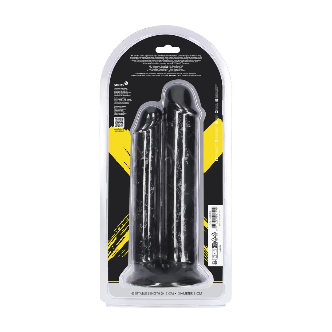 Double Titan - Realistic Double Dildo - 824 gr / 24,5 cm - Black