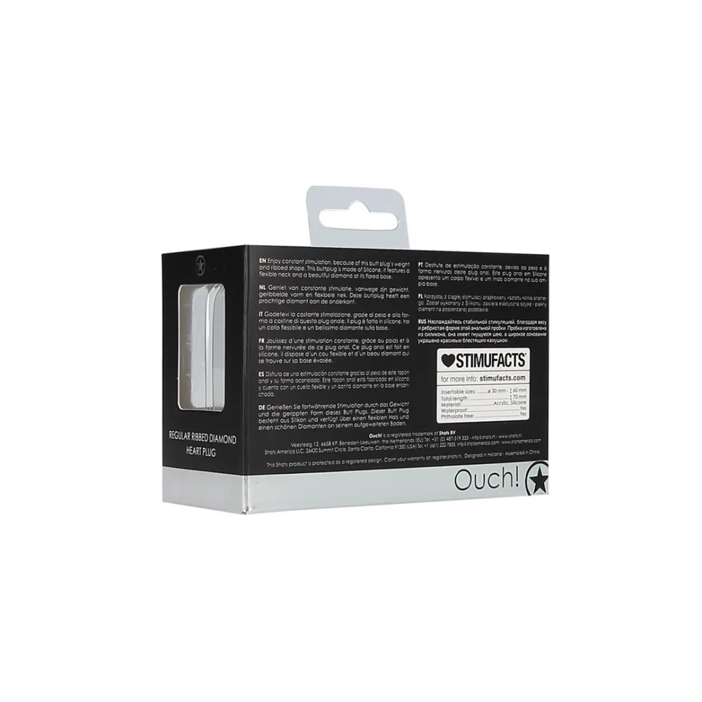 Geribbelde Diamant Hart Plug - Regular