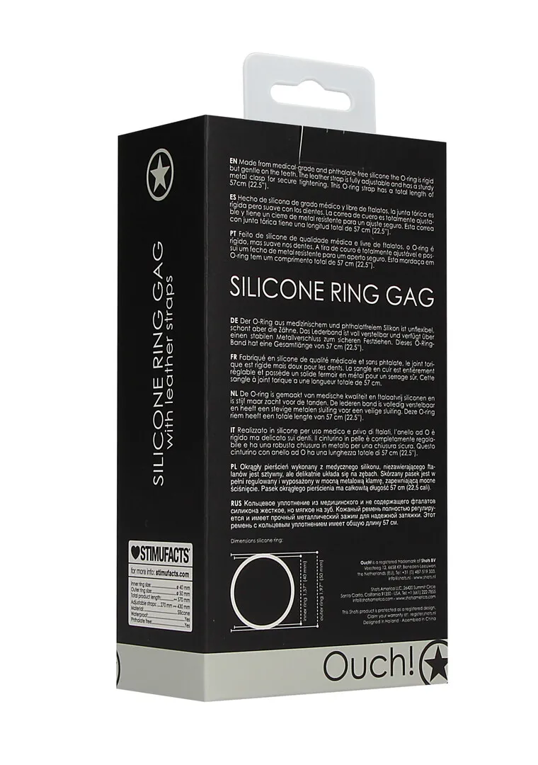 Siliconen Ring Gag met Leren Straps