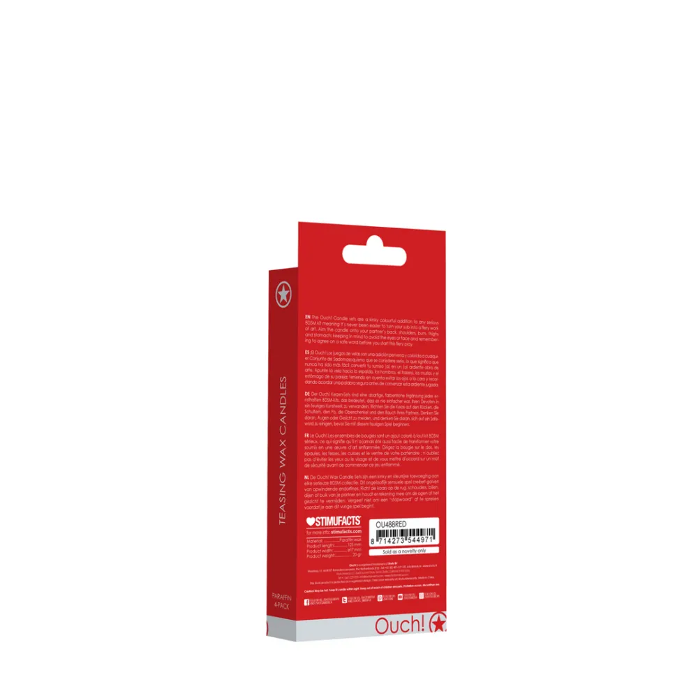Plagerige Wax Kaarsen - 4 Stuks - Rood