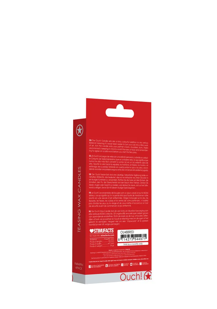 Plagerige Wax Kaarsen - 4 Stuks - Rood