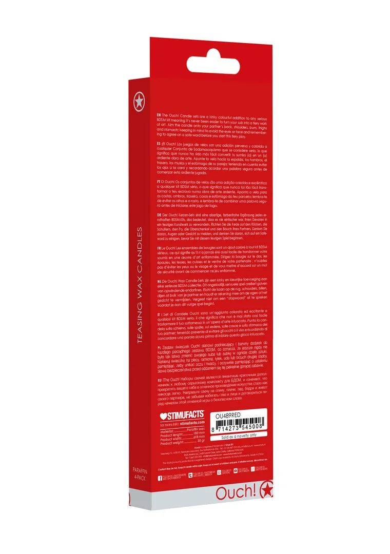 Plagen Kaarsen - 4 Stuks - Groot - Rood