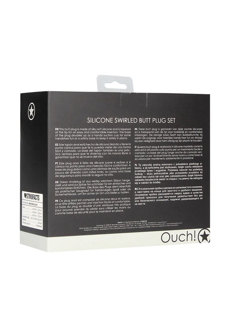 Gedraaid Butt Plug Set - Zwart