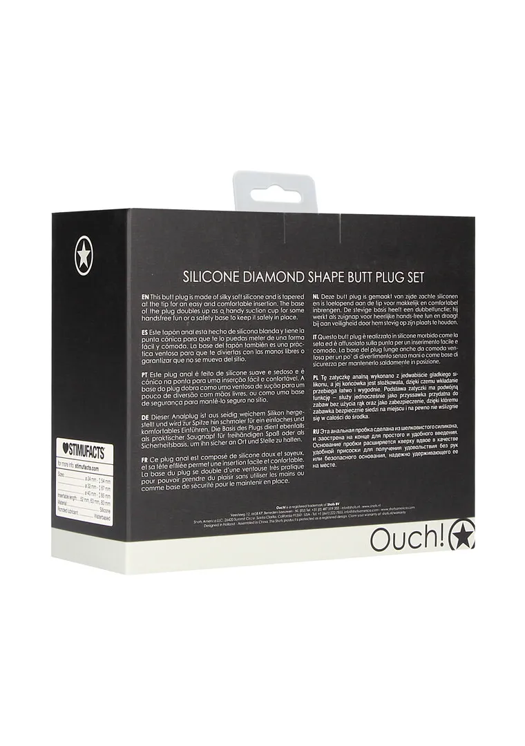Diamantvormige Butt Plug Set