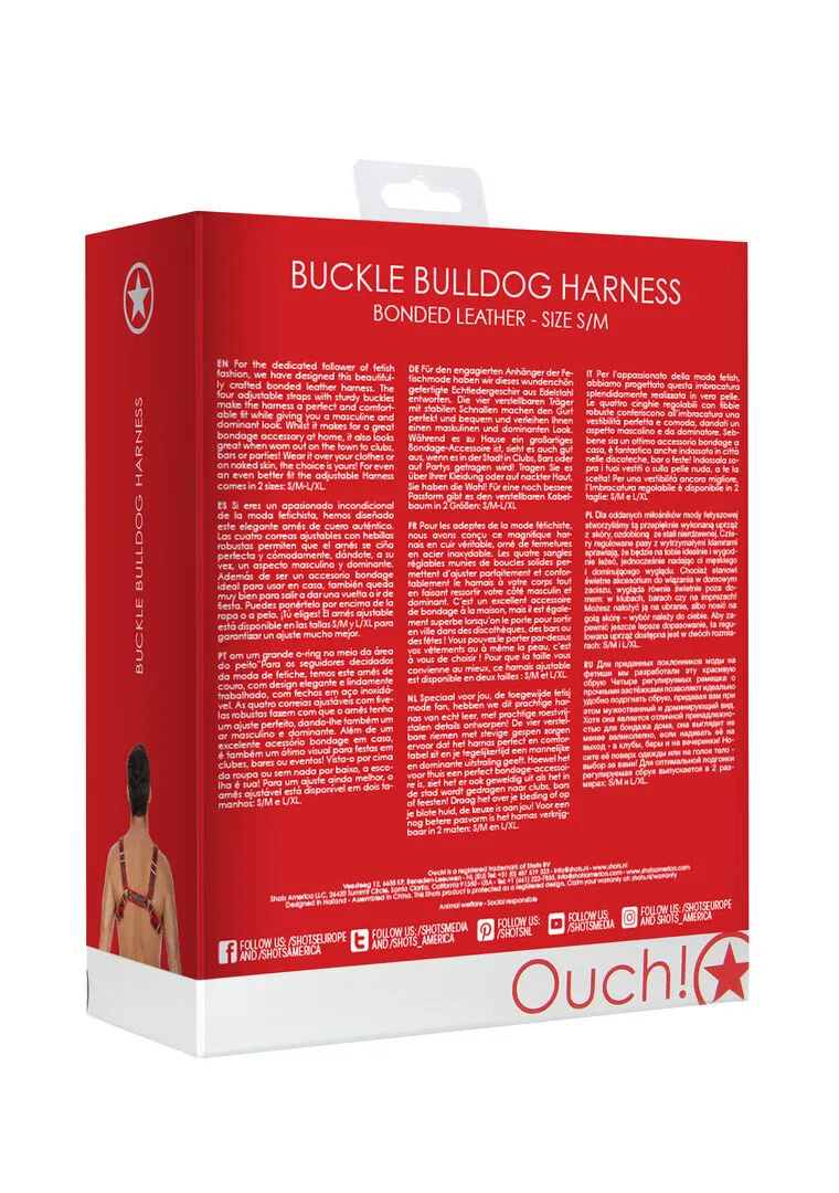 Leren Bulldog Harnas met Gespen - S/M