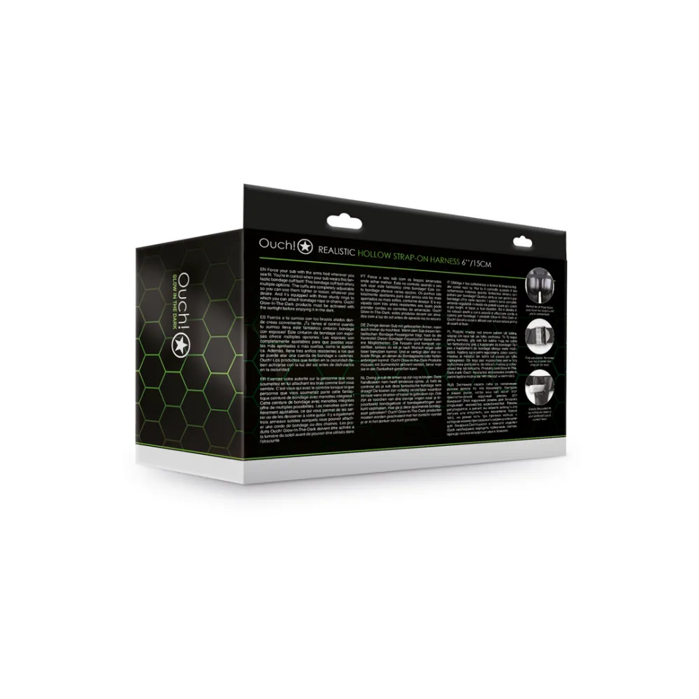 Realistische Strap-On Harnas - Glow in the Dark - 7 / 18 cm