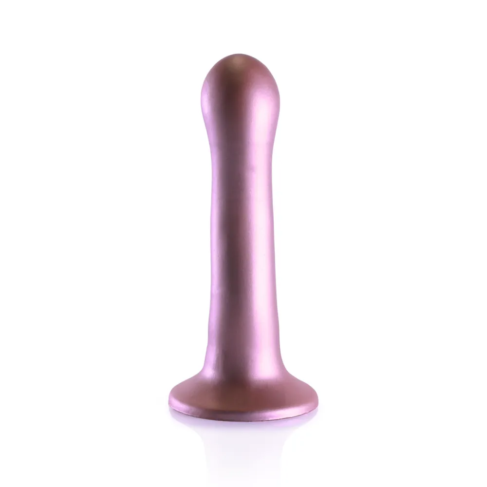 Ultra Zachte Silicone Curvy G-Spot Dildo - 7'' / 17 cm - Roségoud