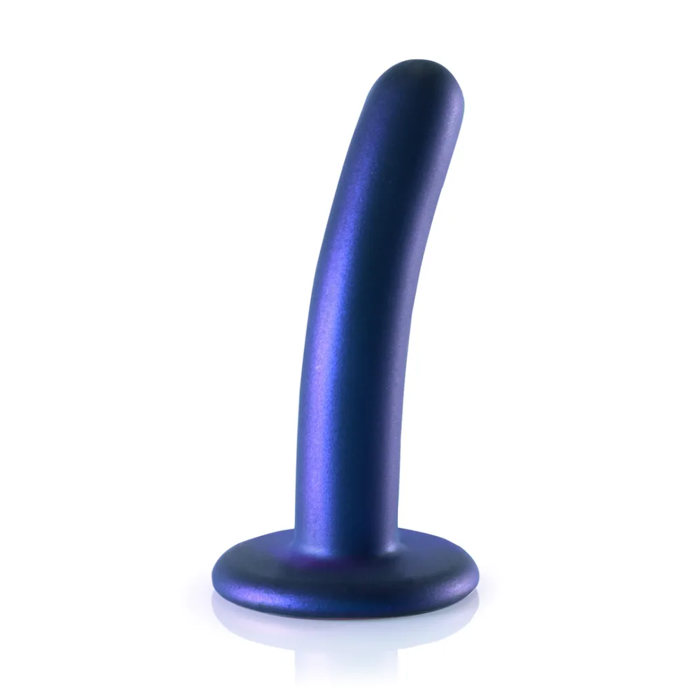 Zachte Siliconen G-Spot Dildo - 5'' / 12 cm - Metallic Blauw