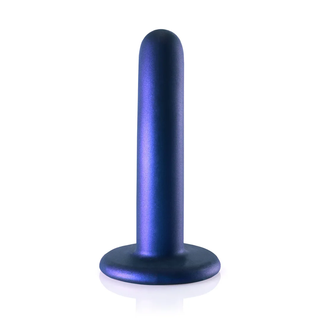 Zachte Siliconen G-Spot Dildo - 5'' / 12 cm - Metallic Blauw