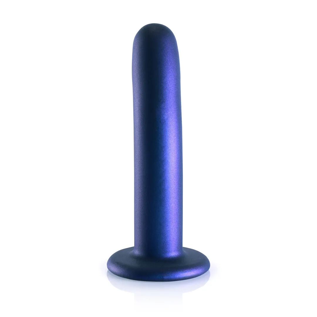 Zachte Silicone G-Spot Dildo - 6'' / 14,5 cm - Metallic Blauw