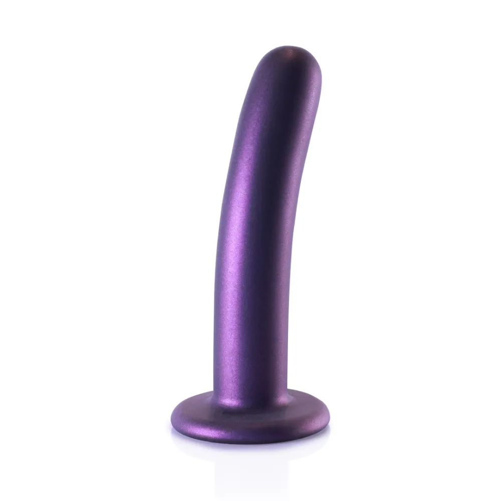 Zachte Silicone G-Spot Dildo - 6'' / 14,5 cm - Metallic Paars