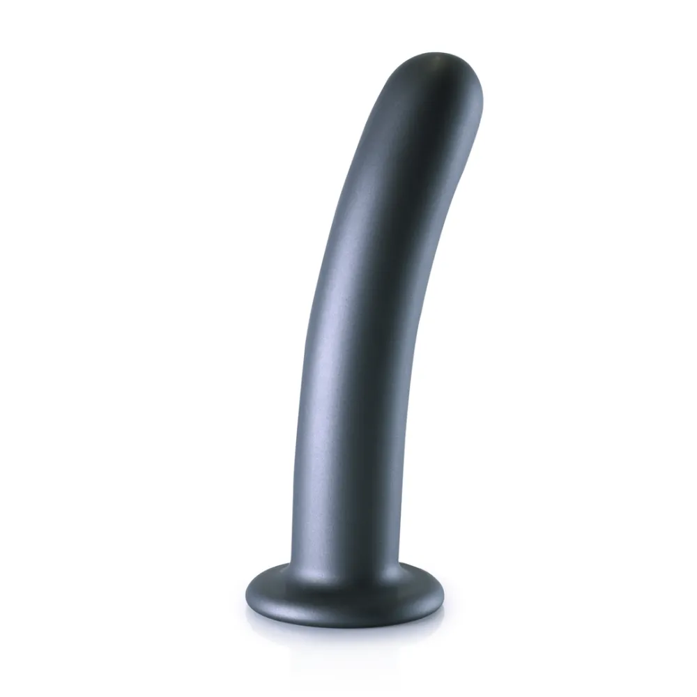 Zachte Siliconen G-Spot Dildo - 7'' / 17 cm - Gunmetal
