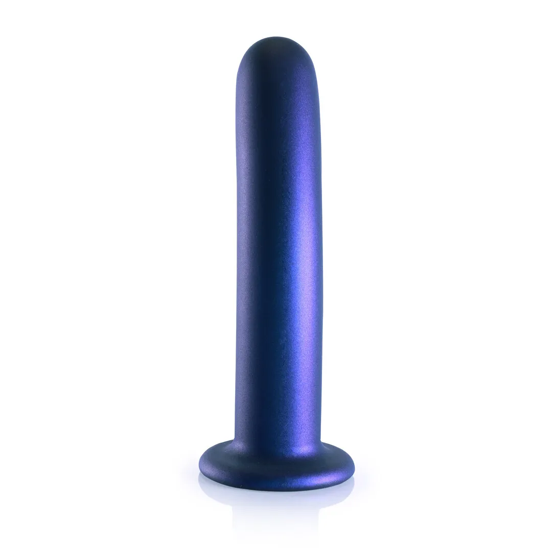 Zachte Silicone G-Spot Dildo - 7'' / 17 cm - Metallic Blauw