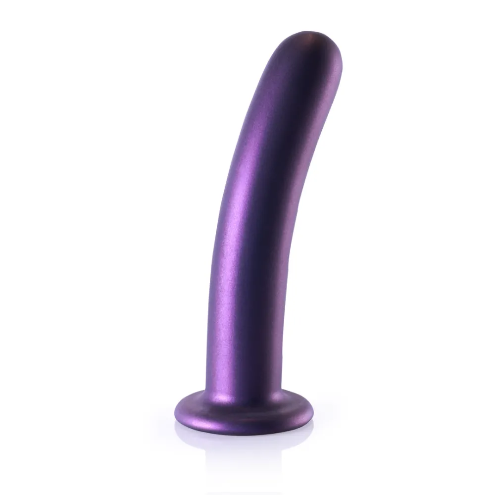 Zachte Siliconen G-Spot Dildo - 7'' / 17 cm - Metallic Paars