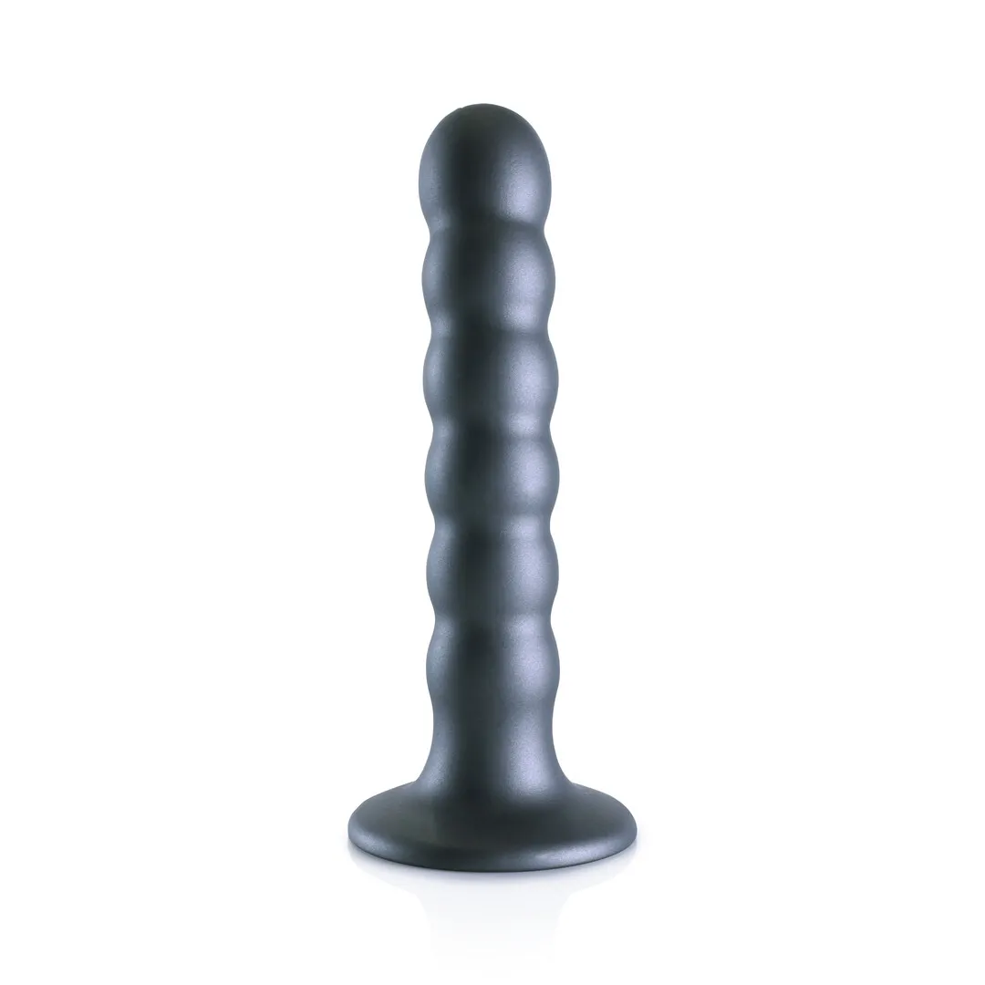 Gekraalde Siliconen G-Spot Dildo - 5'' / 13 cm - Gunmetal