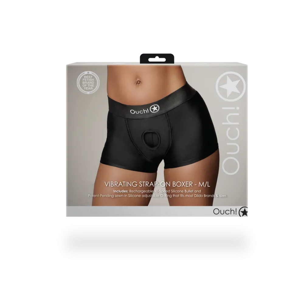 Vibrerende Strap-on Boxer - M/L - Zwart