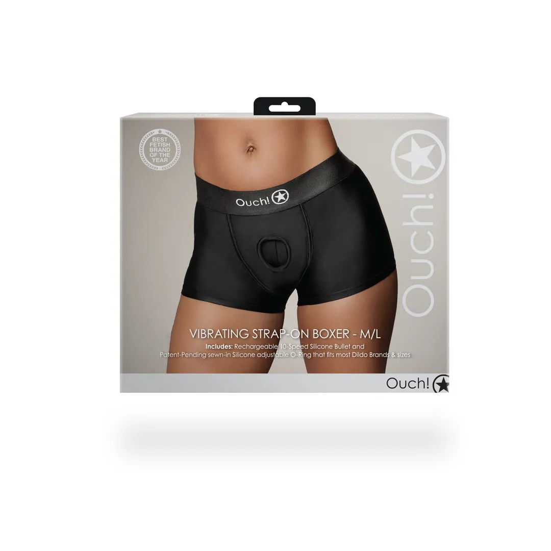 Vibrerende Strap-on Boxer - M/L - Zwart