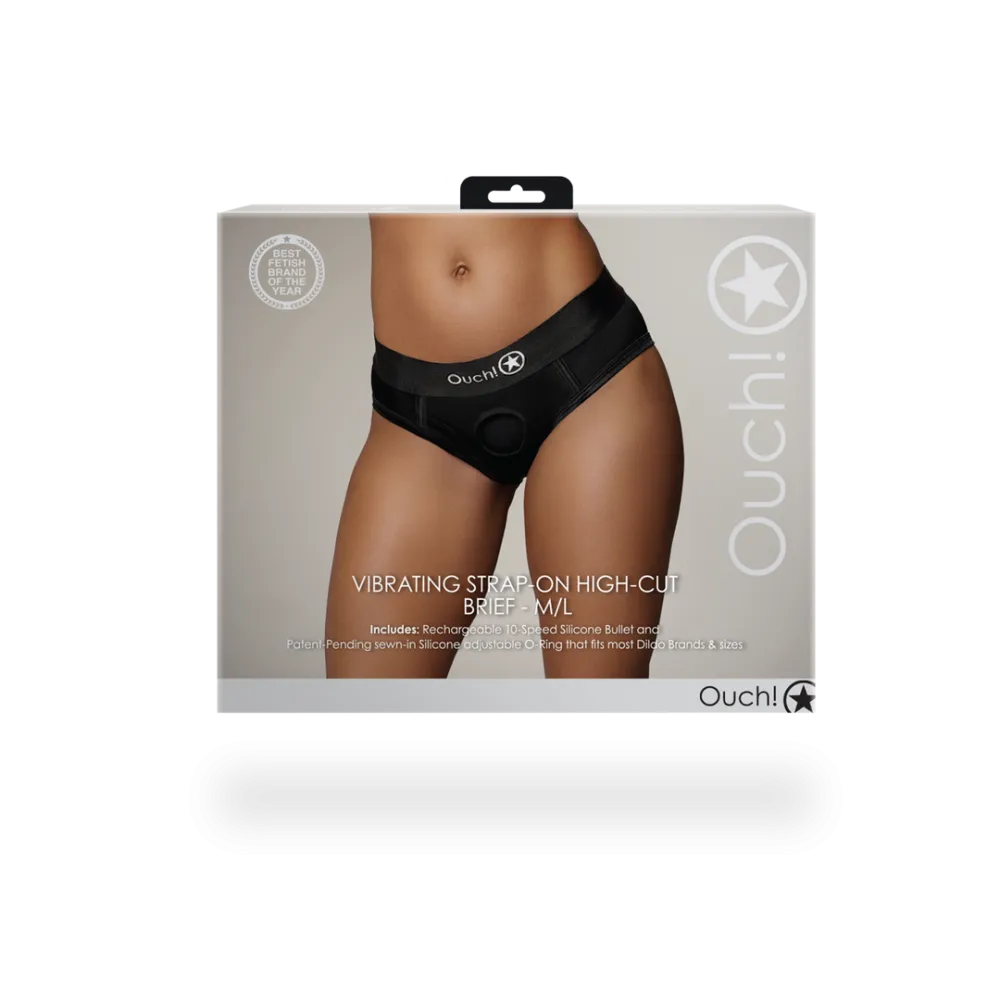 Vibrerende Strap-on Hoge Snit Boxershort - M/L - Zwart