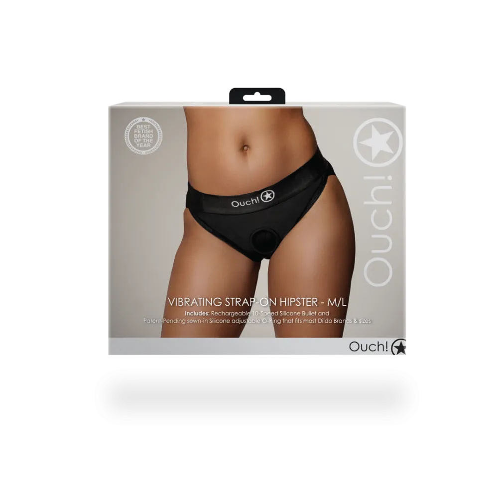Vibrerende Strap-on Hipster - M/L - Zwart