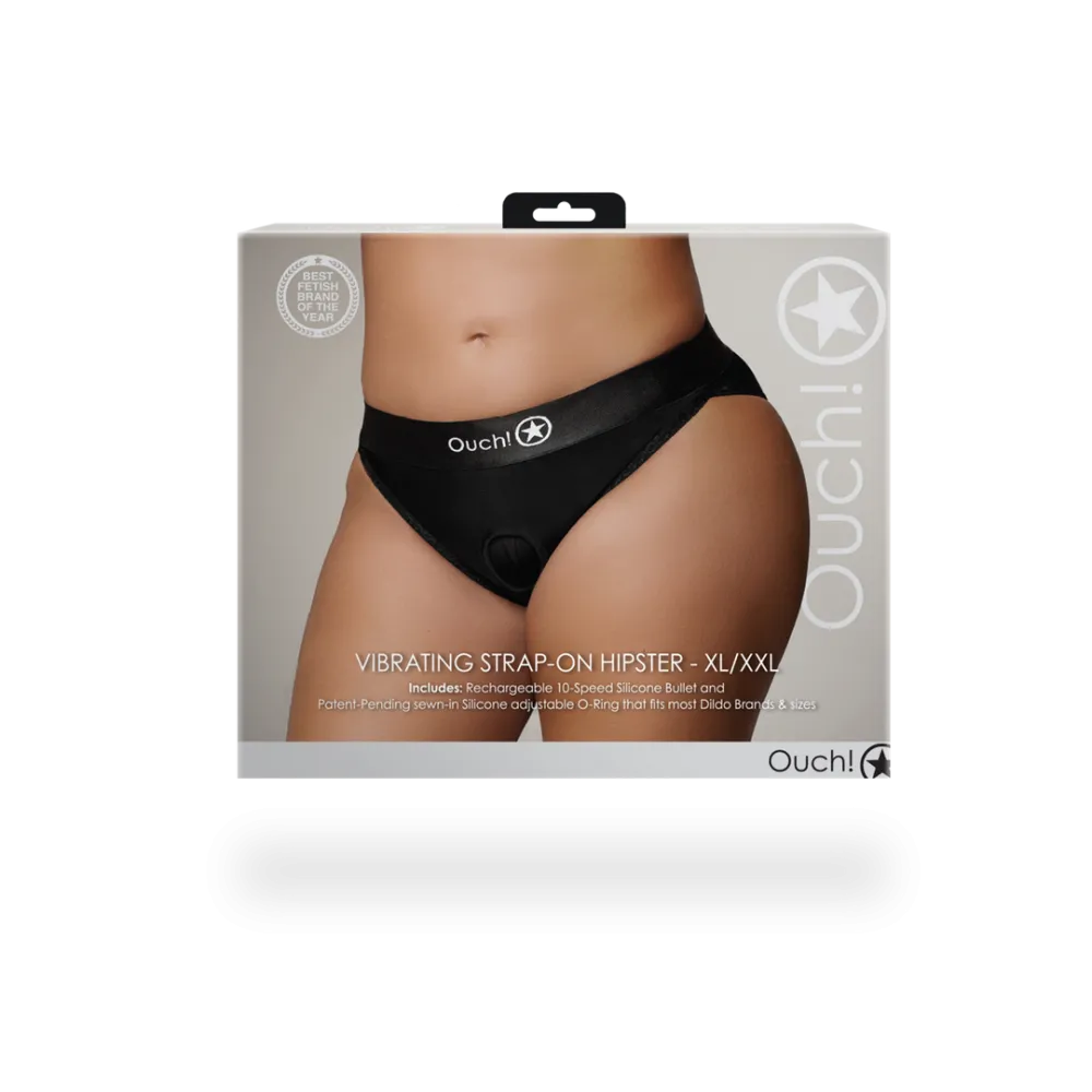 Vibrerende Strap-on Hipster - XL/XXL - Zwart