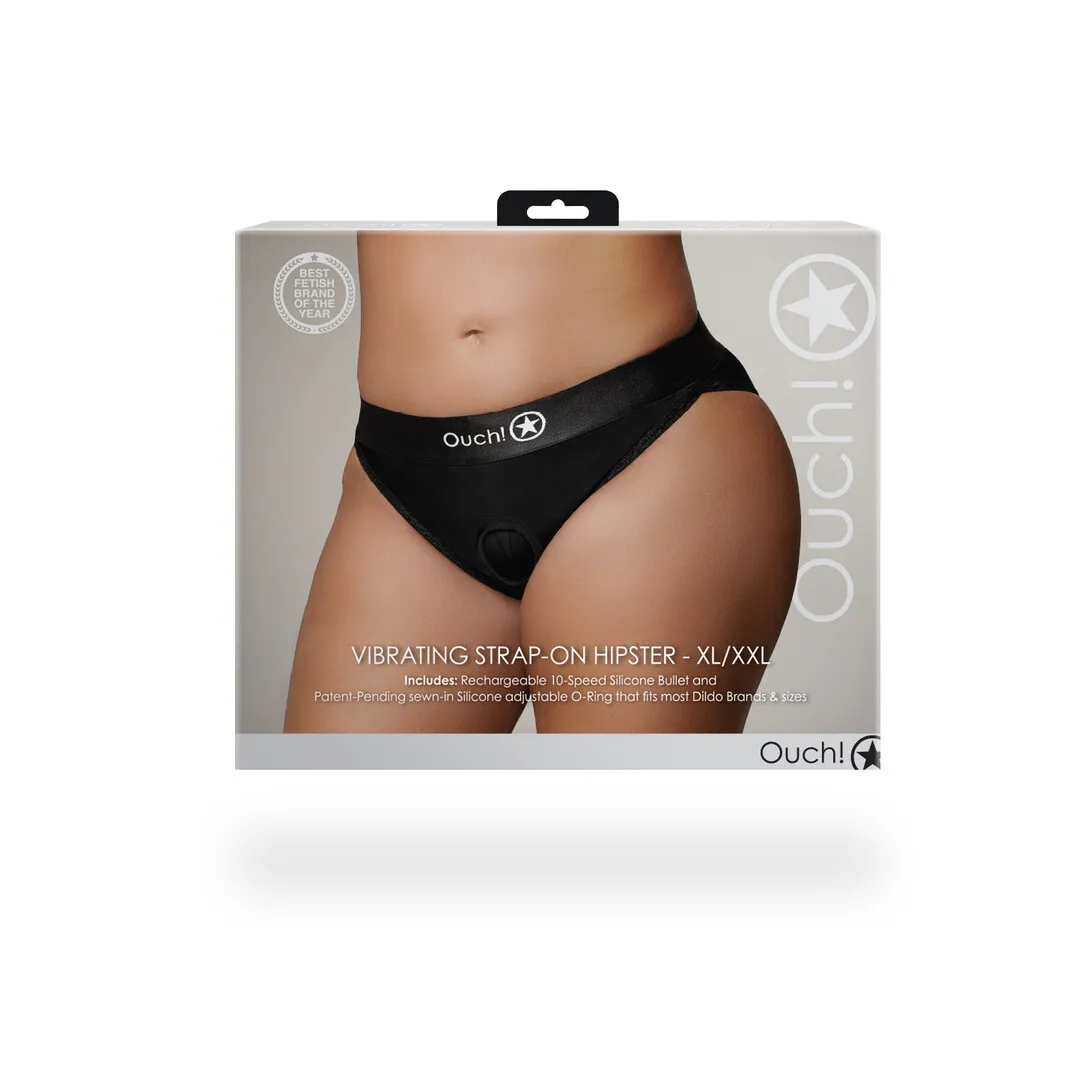 Vibrerende Strap-on Hipster - XL/XXL - Zwart