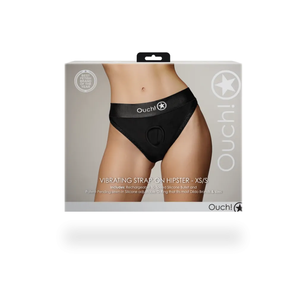 Vibrerende Strap-on Hipster - XS/S - Zwart