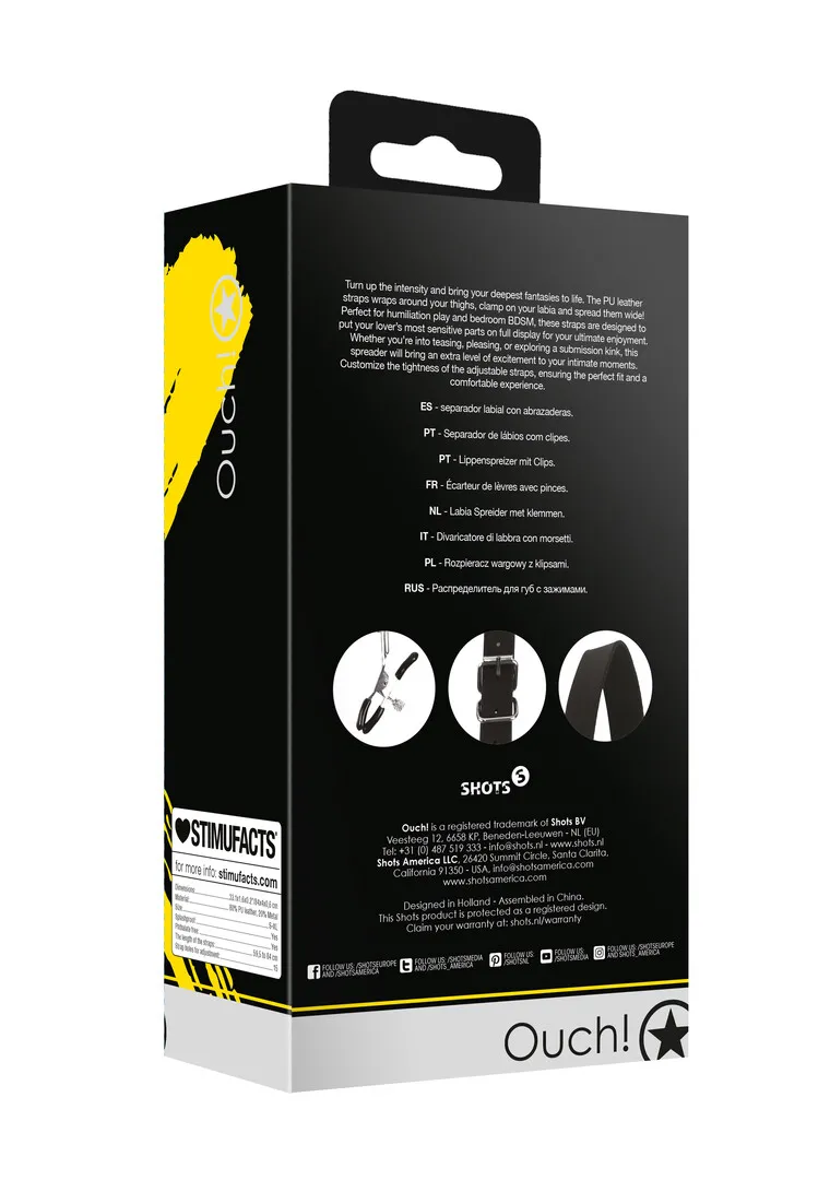 Labia Spreader met Klemmen - Zwart