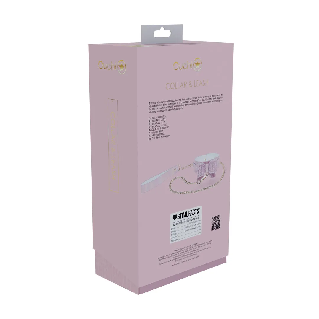 Paris Collectie - Halsband met Leash - Roze