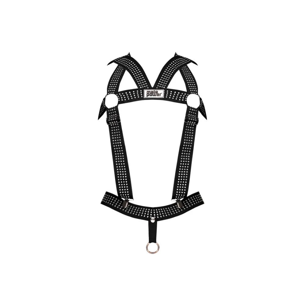 Elastische Harnas met Studs - Eén Maat - Zwart