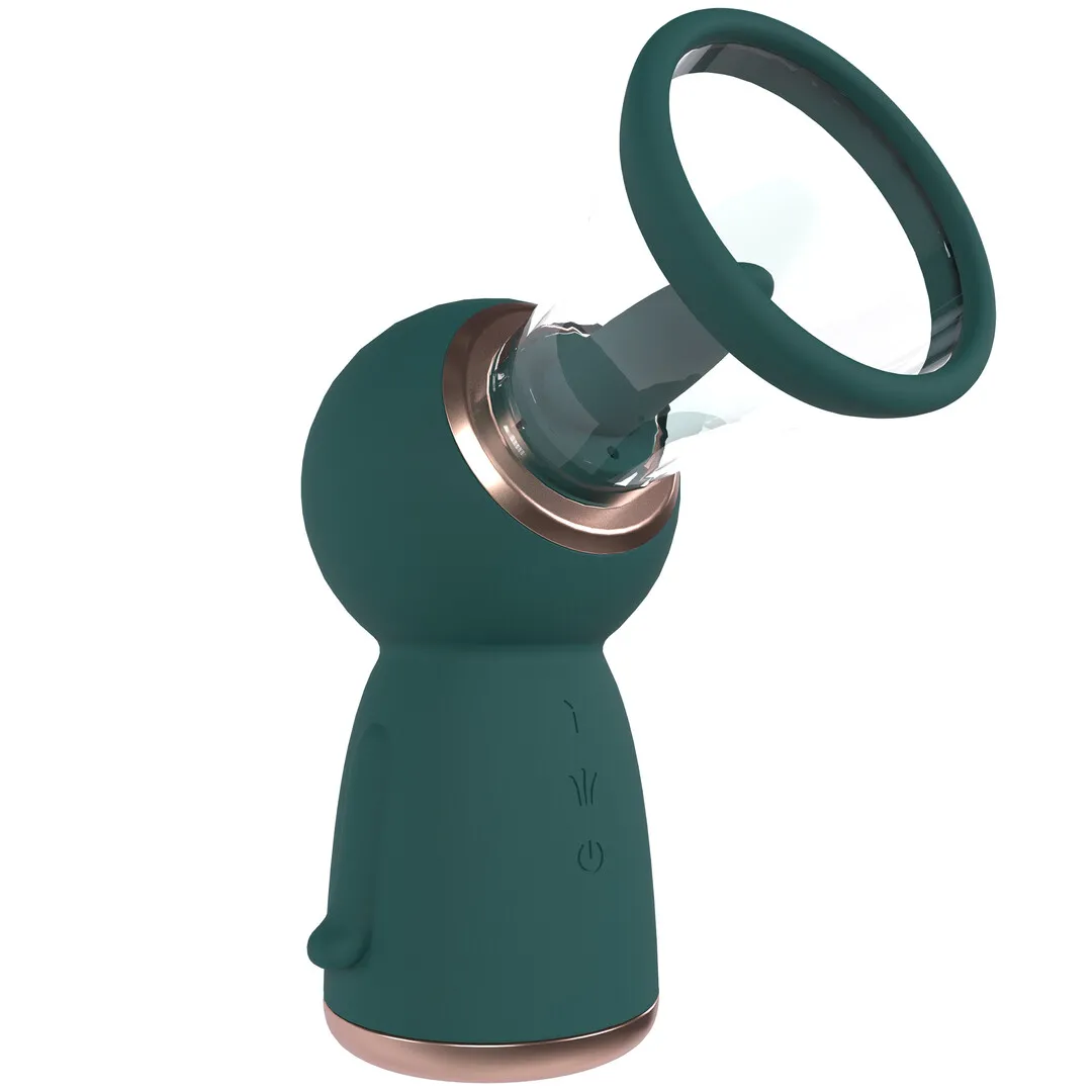 Exquise - Oplaadbare Vulva- en Borstpomp - Bosgroen