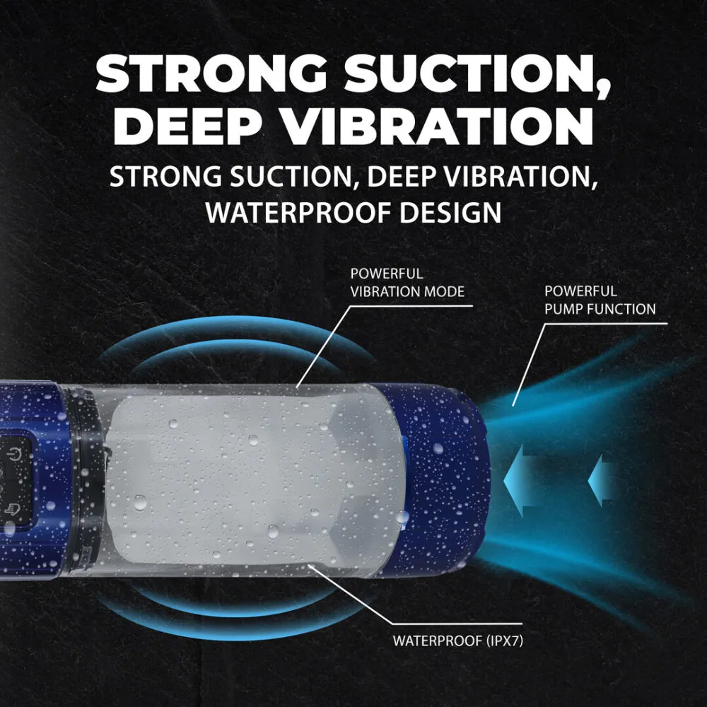 UltraLift - Automatische Waterdichte Masturbator Pomp - Metallic Blauw