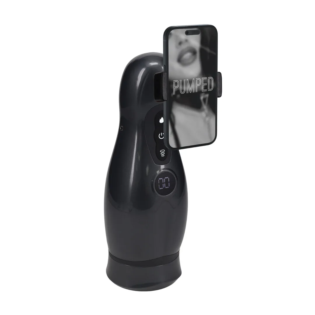 Virtuo - Zuig- en Vibratie Masturbator Pomp met Telefoonbevestiging - Gun Metal