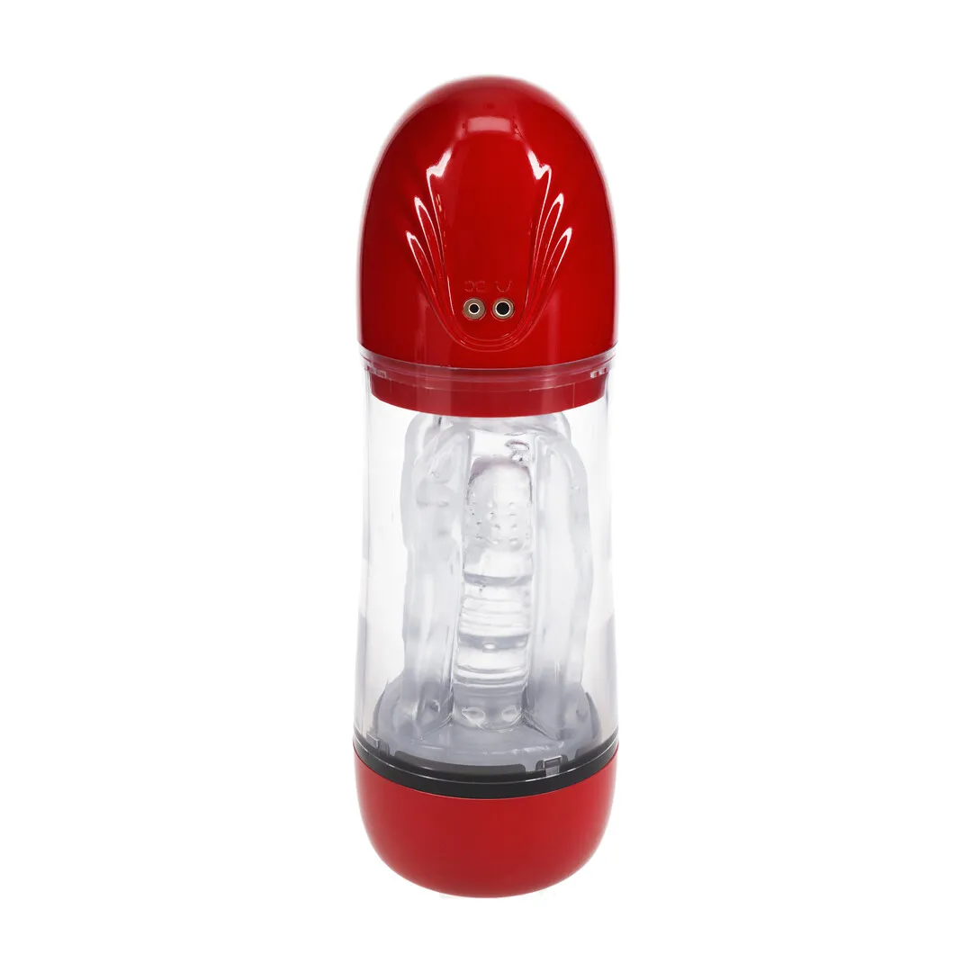SonicPull - Suction and Vibration Masturbator Pump - Multimedia Enhanced - Metallic Red