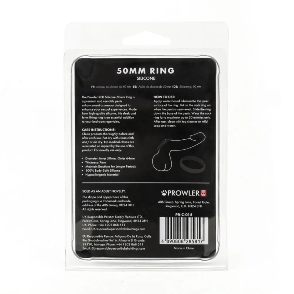 Silicone 50mm Ring - Zwart