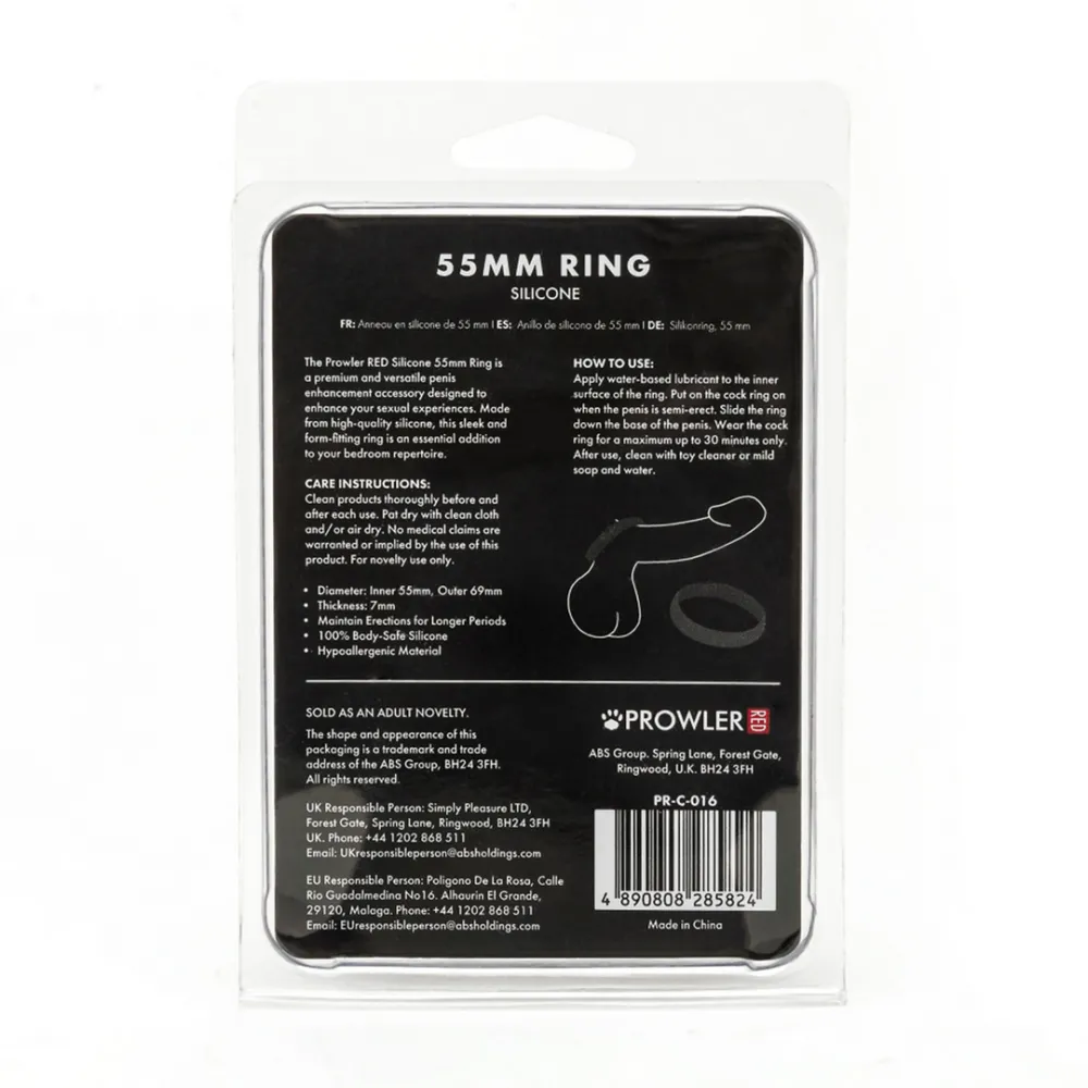 Silicone 55mm Ring - Zwart