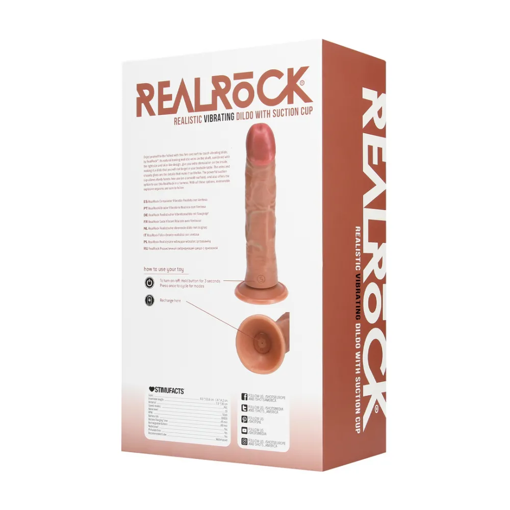 Vibrerende Regular Curved Cock - 8 / 20,5 cm - Tan