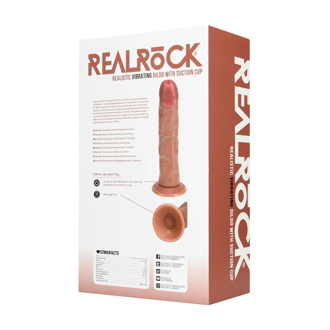 Vibrerende Regular Curved Cock - 8 / 20,5 cm - Tan