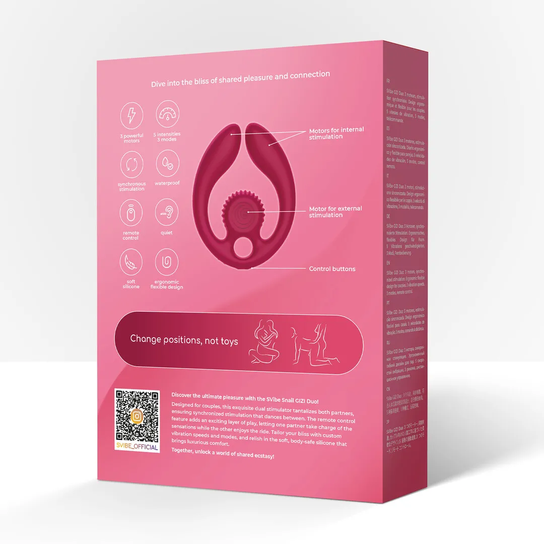 GIZI Duo - Dual Couples Stimulator - Bordeauxt