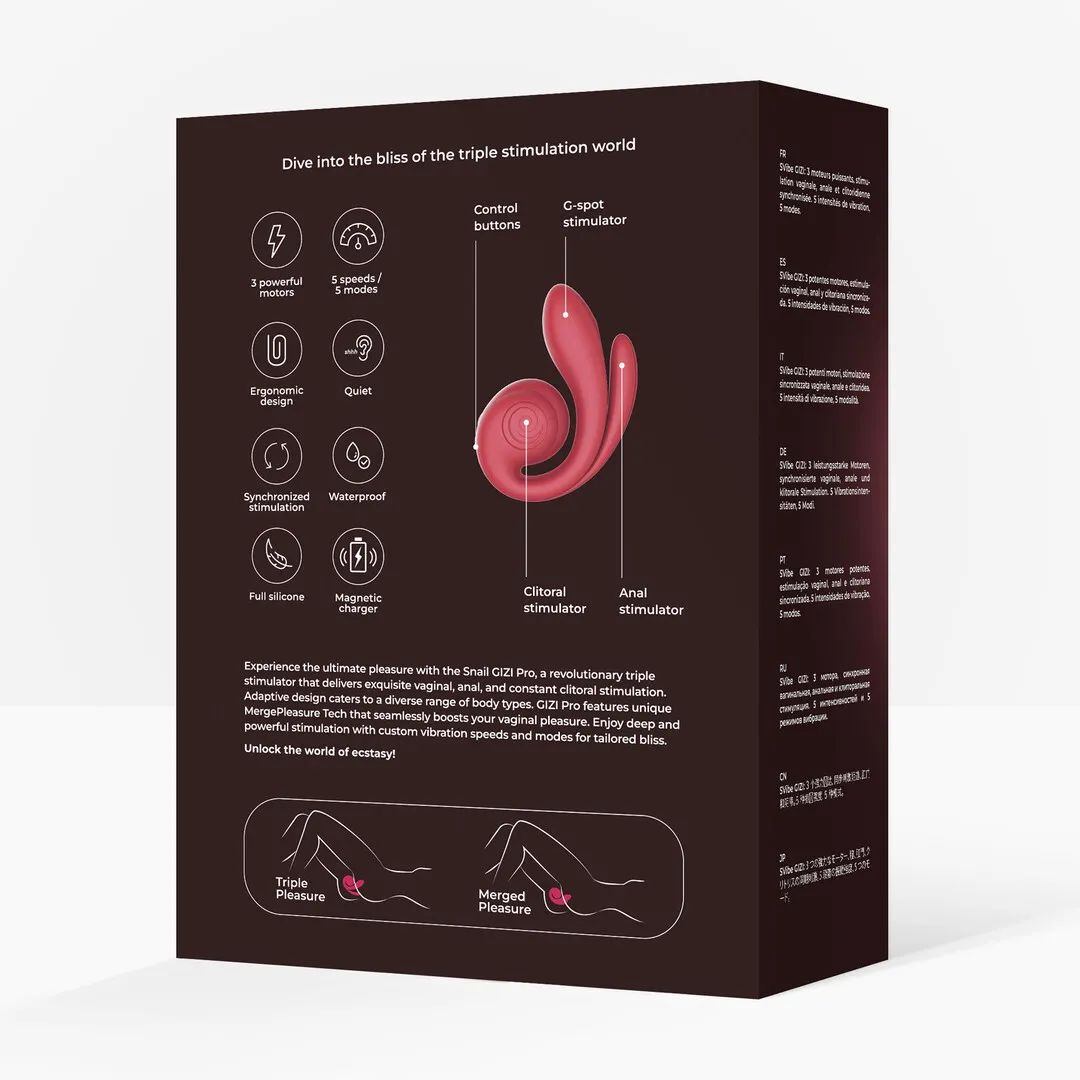 GIZI Pro - Drievoudige Stimulator - Bordeaux