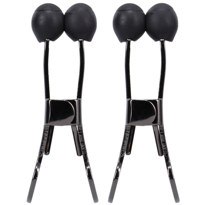 Nippers - RVS Nipple Klemmen met Silicone Tip - Zwart