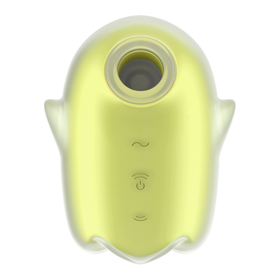 Glowing Ghost - Glow in the Dark - Dubbele Air Pulse Vibrator - Geel