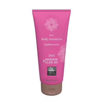 2 in 1 Massage en Glide Gel - Framboos - 7 fl oz / 200 ml