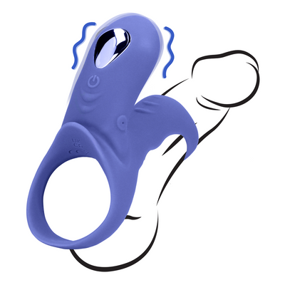 Vibrerende Cockring met Clit Stimulatie - Tamiya Blauw