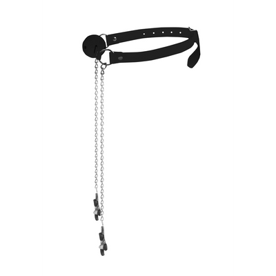 Ballgag met tepelklemmen