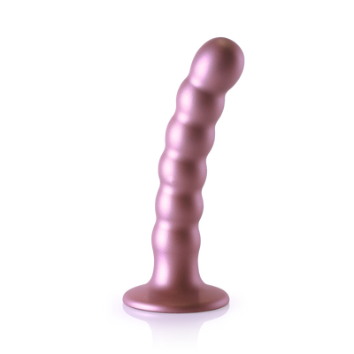 Beaded Silicone G-Spot Dildo - 5'' / 13 cm - Roségoud