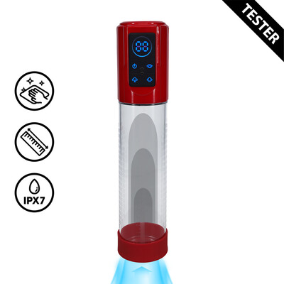 MegaLift - Automatische Waterdichte Penis Pomp - Metallic Rood - Tester